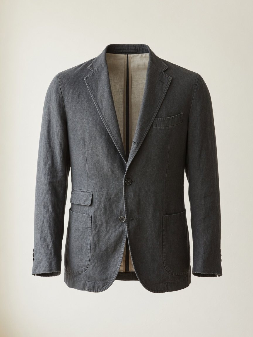 Linen Blazer — Charcoal