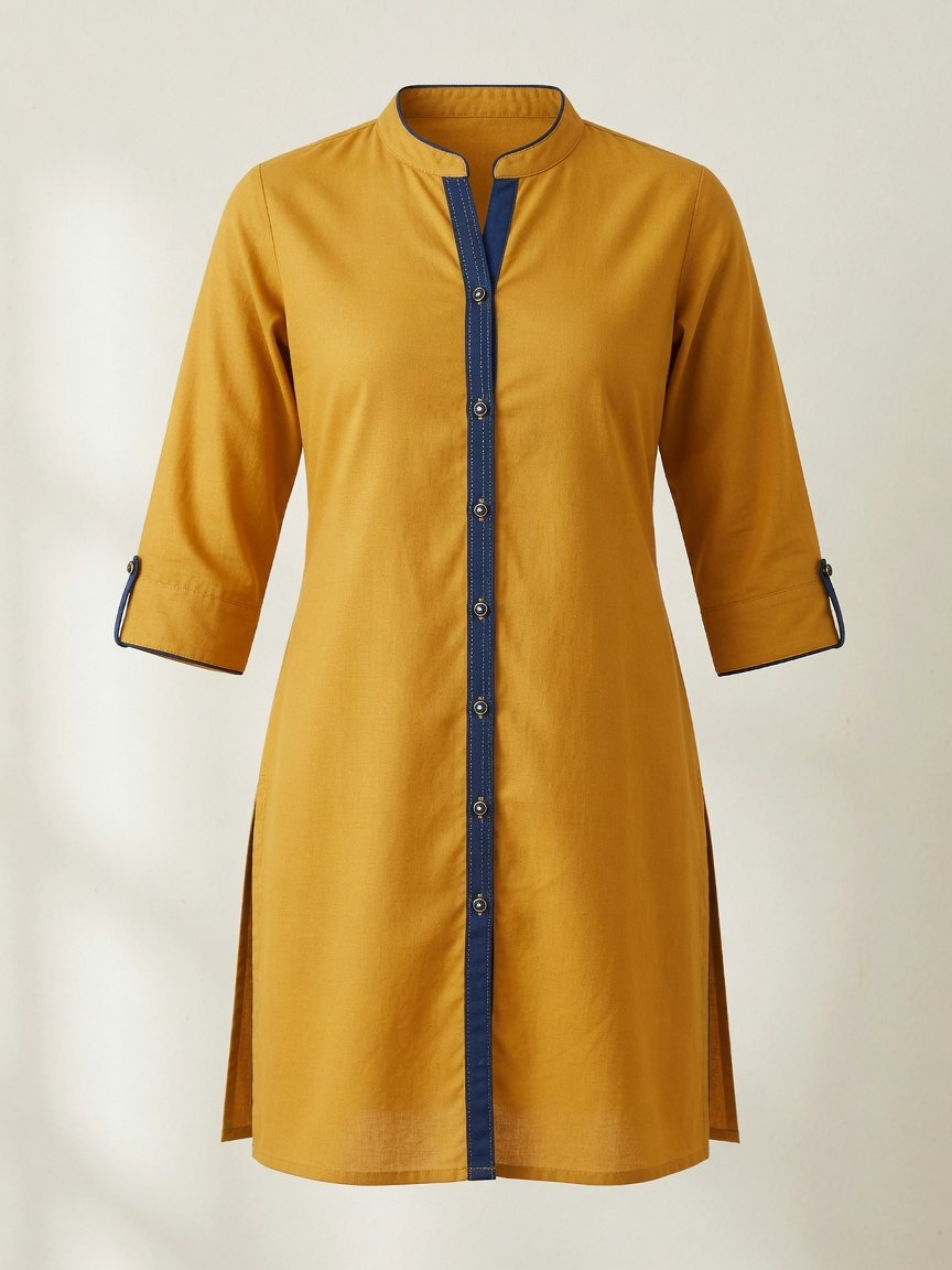 Straight Kurti — Mustard